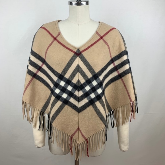 Burberry Jackets & Blazers - Burberry Nova Check Wool Poncho